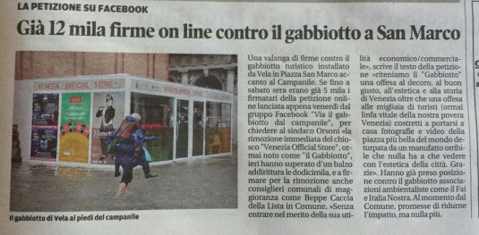Article dans La Nuova di Venezia du lundi 20 mai 2013